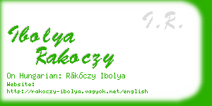 ibolya rakoczy business card
